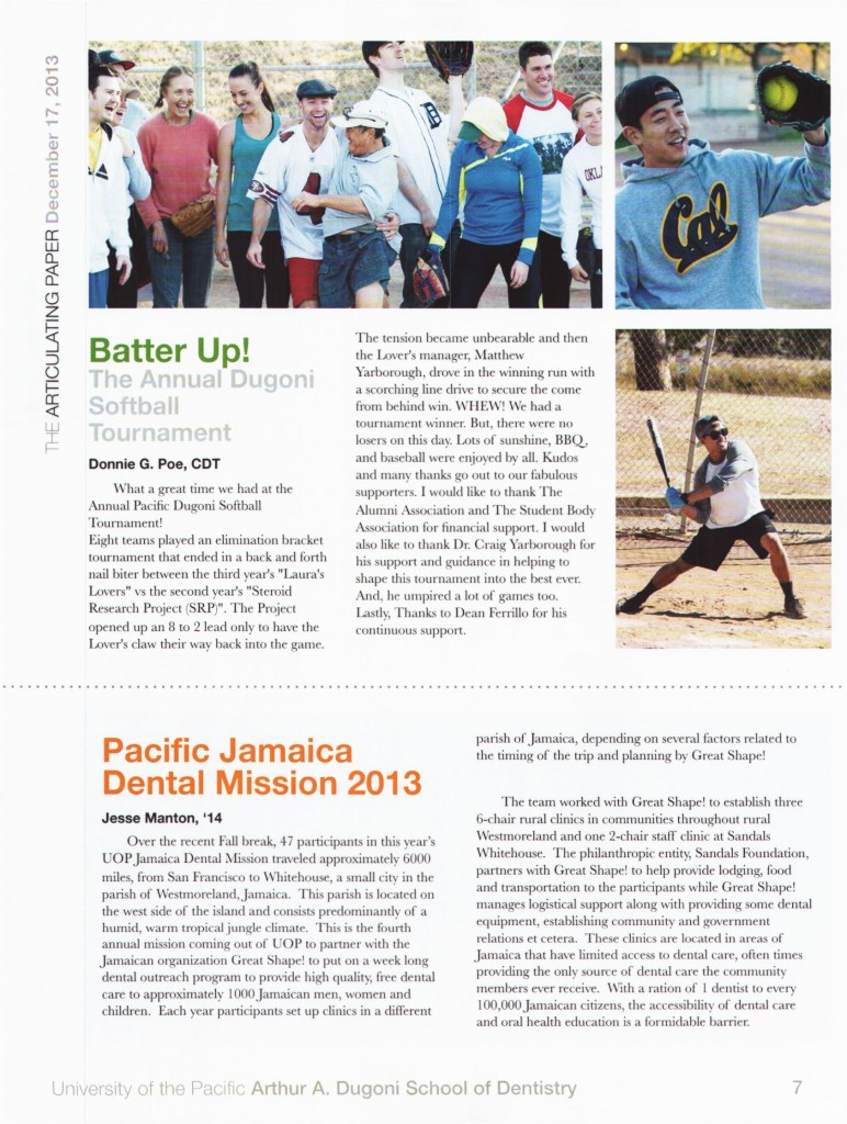 Pacific Jamaica Dental Mission 2013 pg 1