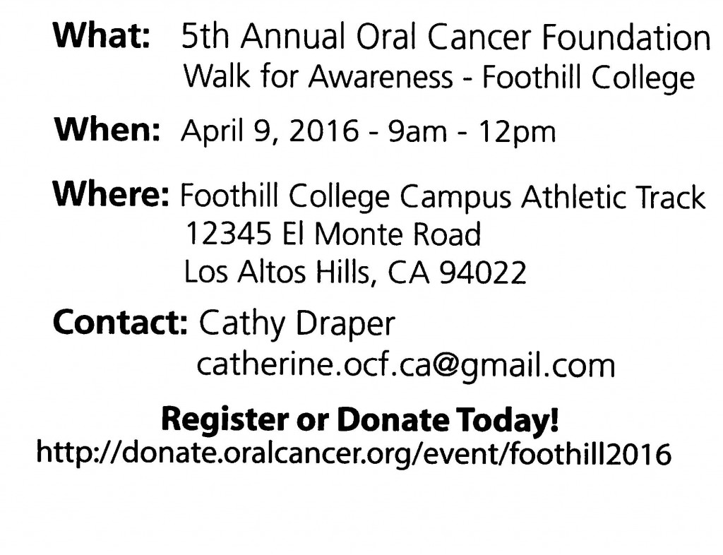 Save the date oral cancer address