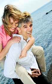 San Francisco couple loving their dental implants.